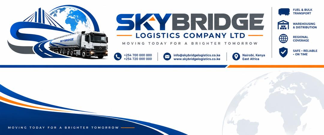 Skybridge bridge, globe and tanker brand emblem